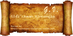 Glückman Vincencia névjegykártya